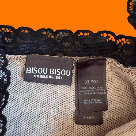 00's vintage leopard mesh black lace y2k bodycon tank top XL - Picture 8 of 8